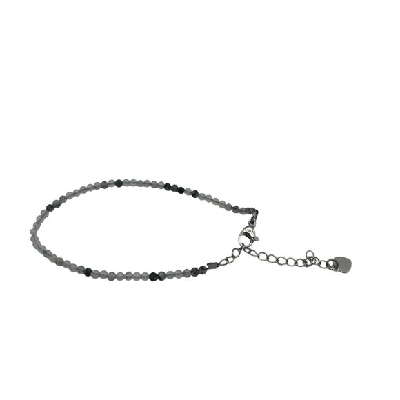 Clear Quartz Beaded Bracelet Adjustable Chain Dainty Handmade Jewelry - Picture 5 of 6